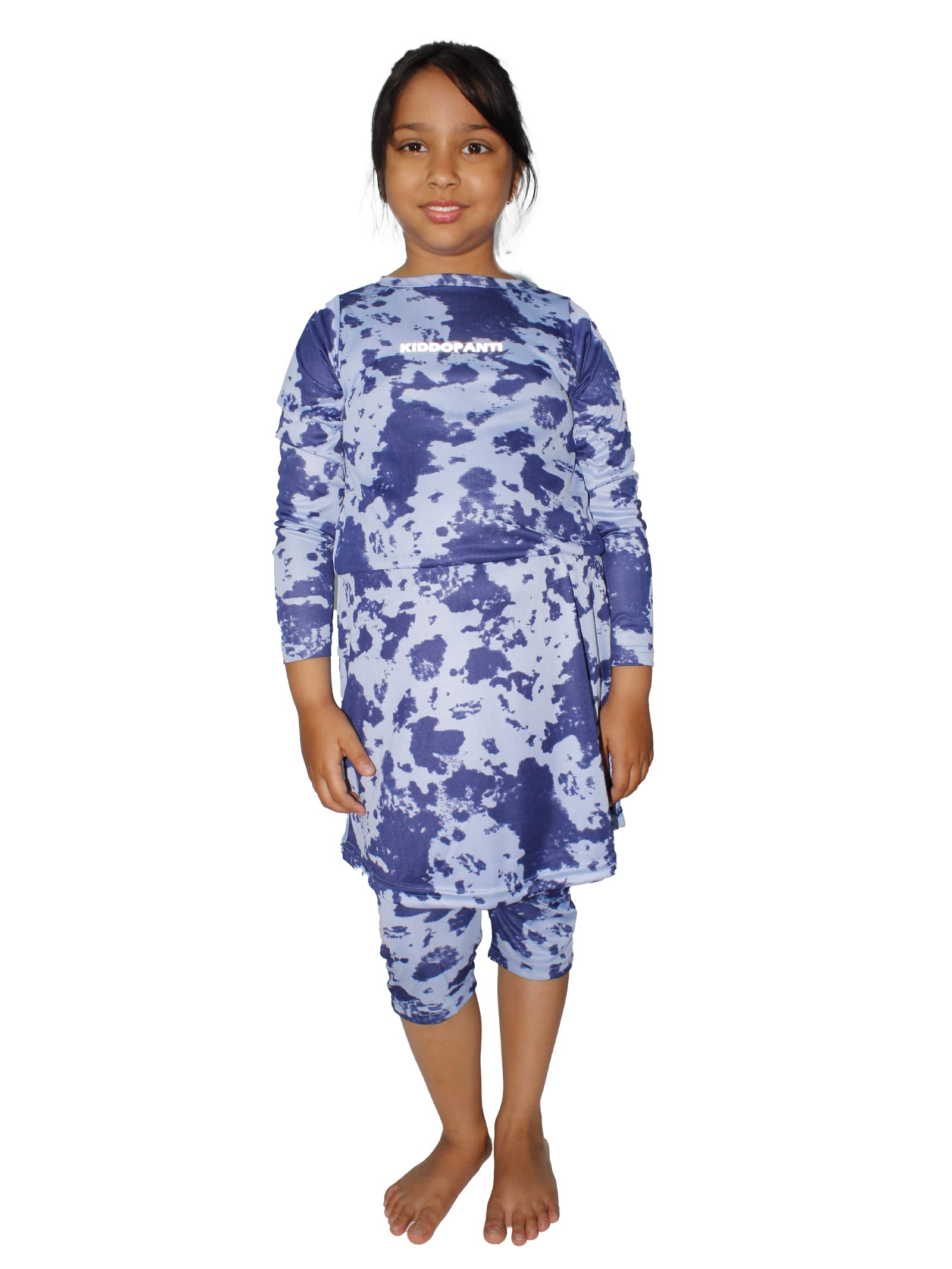 KiddoPanti Girl One Piece Full Sleeve with Jammer Swim Dress