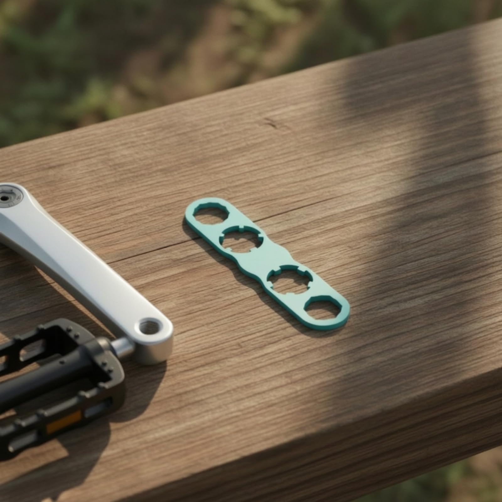 Fahrrad-Pedalschlüssel flach Pedalschlüssel mit Griff leicht Reparaturschlüssel für Radfahr, Fahrradwartung, Blau-Lila