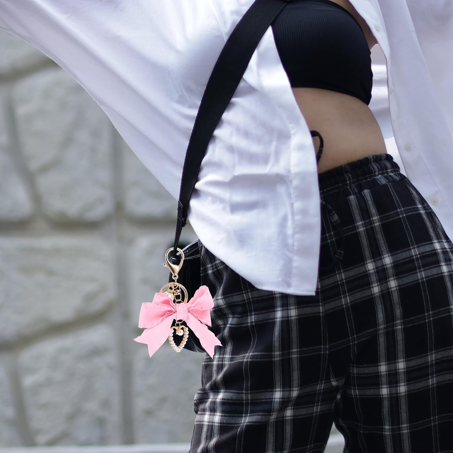 Bow Purse Keychain Bowknot Keychain Decorative Purse Charms Bag Charms Cute Car Key Chain - Image 9