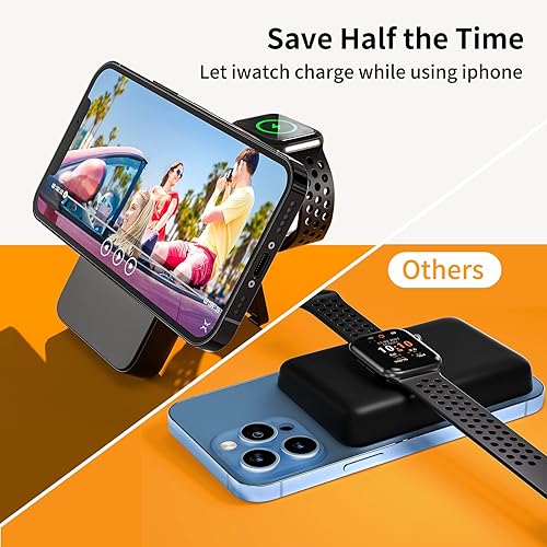 Miniatura 2 de Lyare Banco de energía inalámbrico magnético  Estación de carga inalámbrica 3 en 1 PD 18 W inalámbrico rápido Mag-Safe cargador batería para iPhone