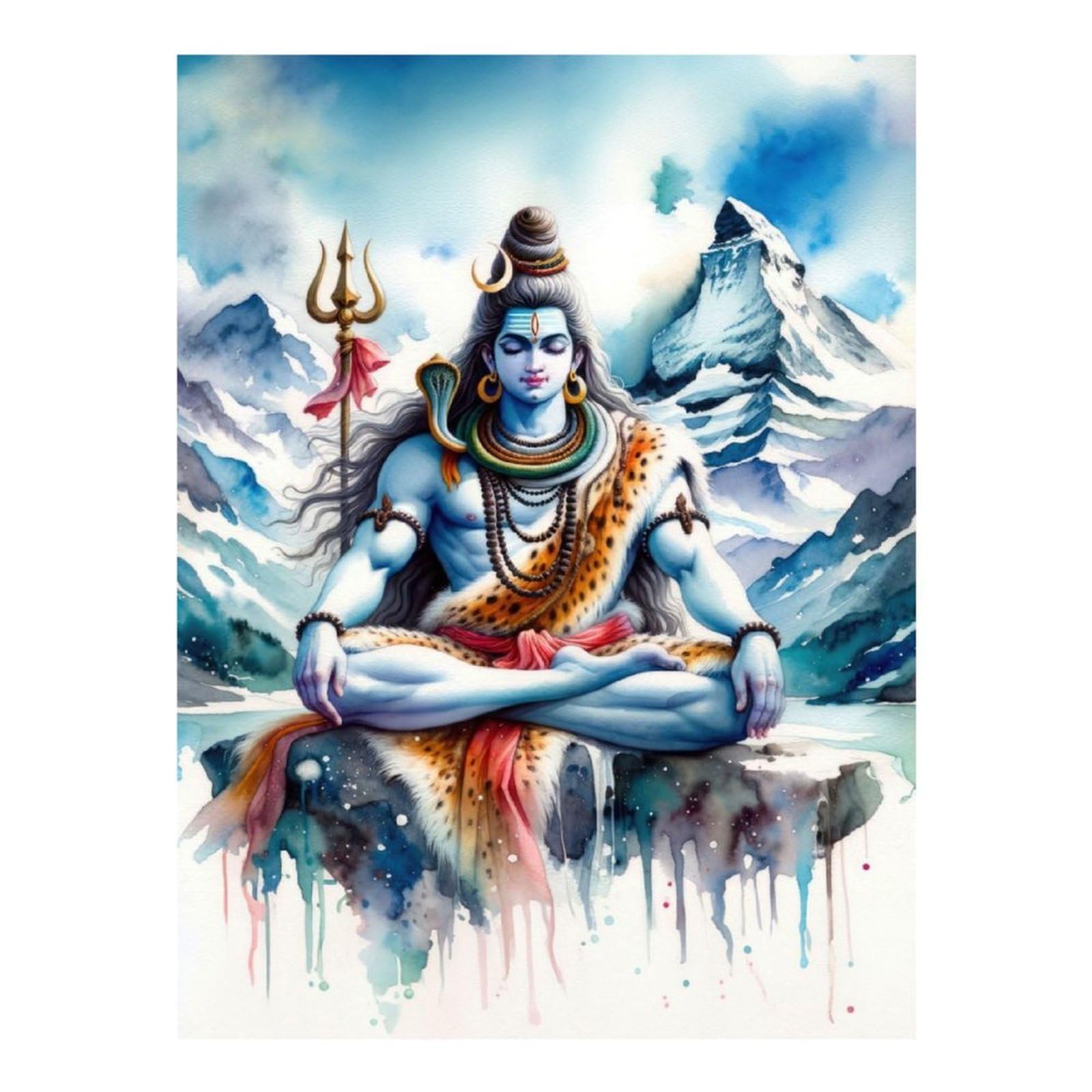 POLIUAWS Lord Shiva Diamond Painting Gem Art Kit and Crafts Diamond Painting Kits Adults for Adults Beginner 12"x16"