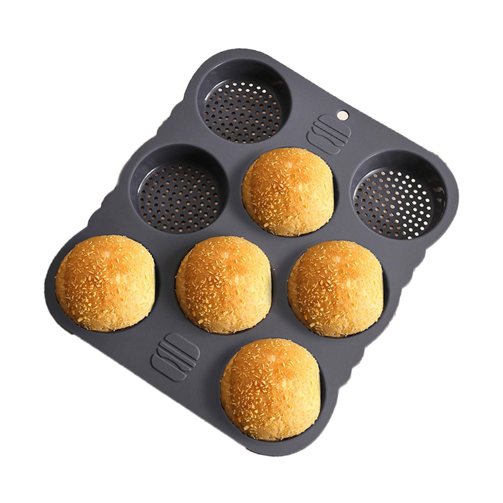 Kalttoy Multicolor Premium 8-Hole Round Bread Mold With Ventilation, Heat Food Grade Silicone, & Recyclable Silicone Bread Tray For Baking Homebrewed Buns Muffins