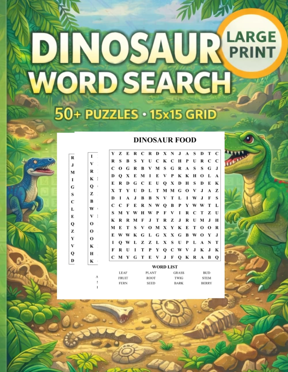 Dinosaur Word Search: 50+ Large-Print Puzzles for Relaxation & Brain Exercise