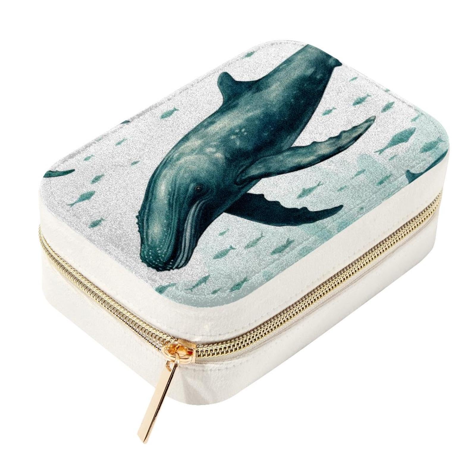 Boîte à bijoux baleine double couche grand format pour ranger bagues et colliers