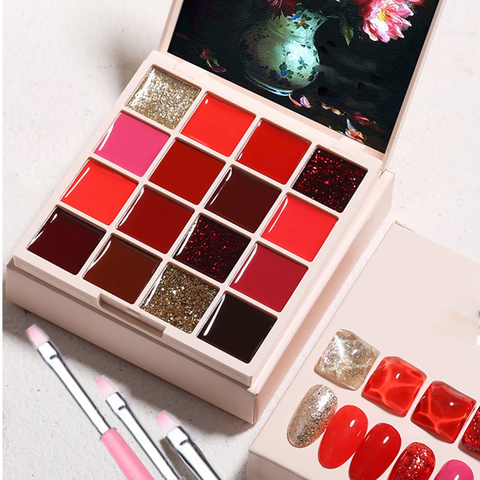 AISEELY 16 Colore Solido Nail Gel Polish Palette Mud Painting Gel Set Per Nail Art Design Semi Permanente UV Gel Vernice Lunga Durata No Flowing Nail Gel Polish Solid Lacquer Polish (3 Millennium Red)