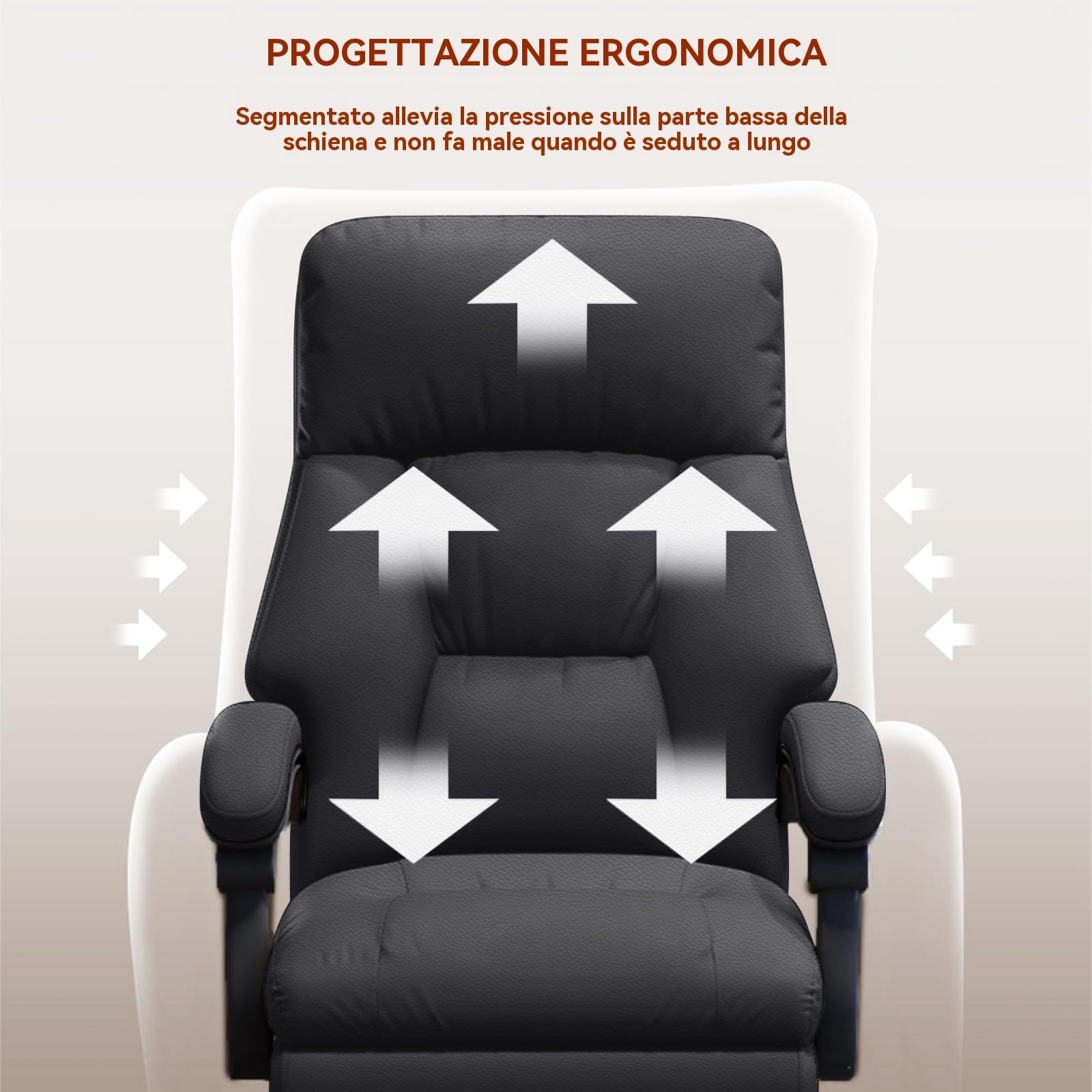 Sedia da ufficio con poggiapiedi Sedia da ufficio direzionale con rotelle Sedia da gioco per computer con schienale alto Sedia da ufficio ergonomica con inclinazione regolabile
