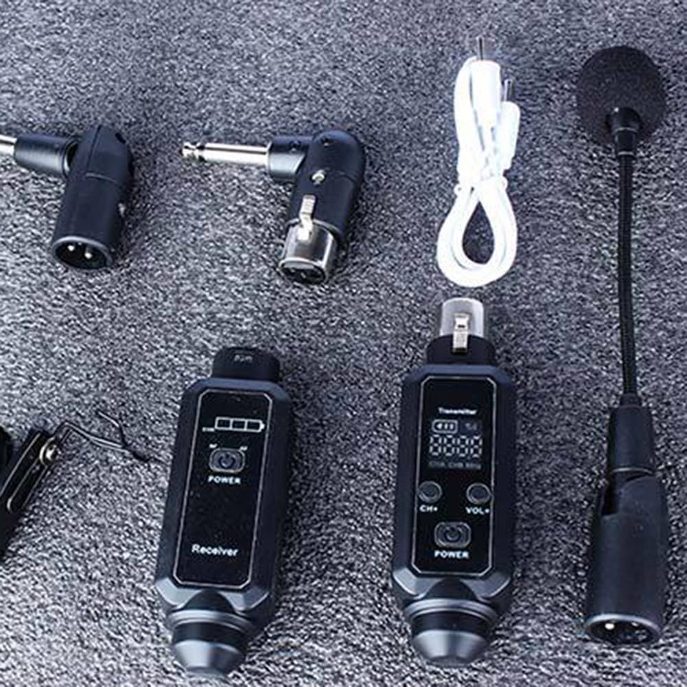 Microfono wireless UHF per sassofono e tromba, canali selezionabili, trasmissione a bassa latenza, perfetto per musicisti che si esibiscono dal vivo (1 in 1)