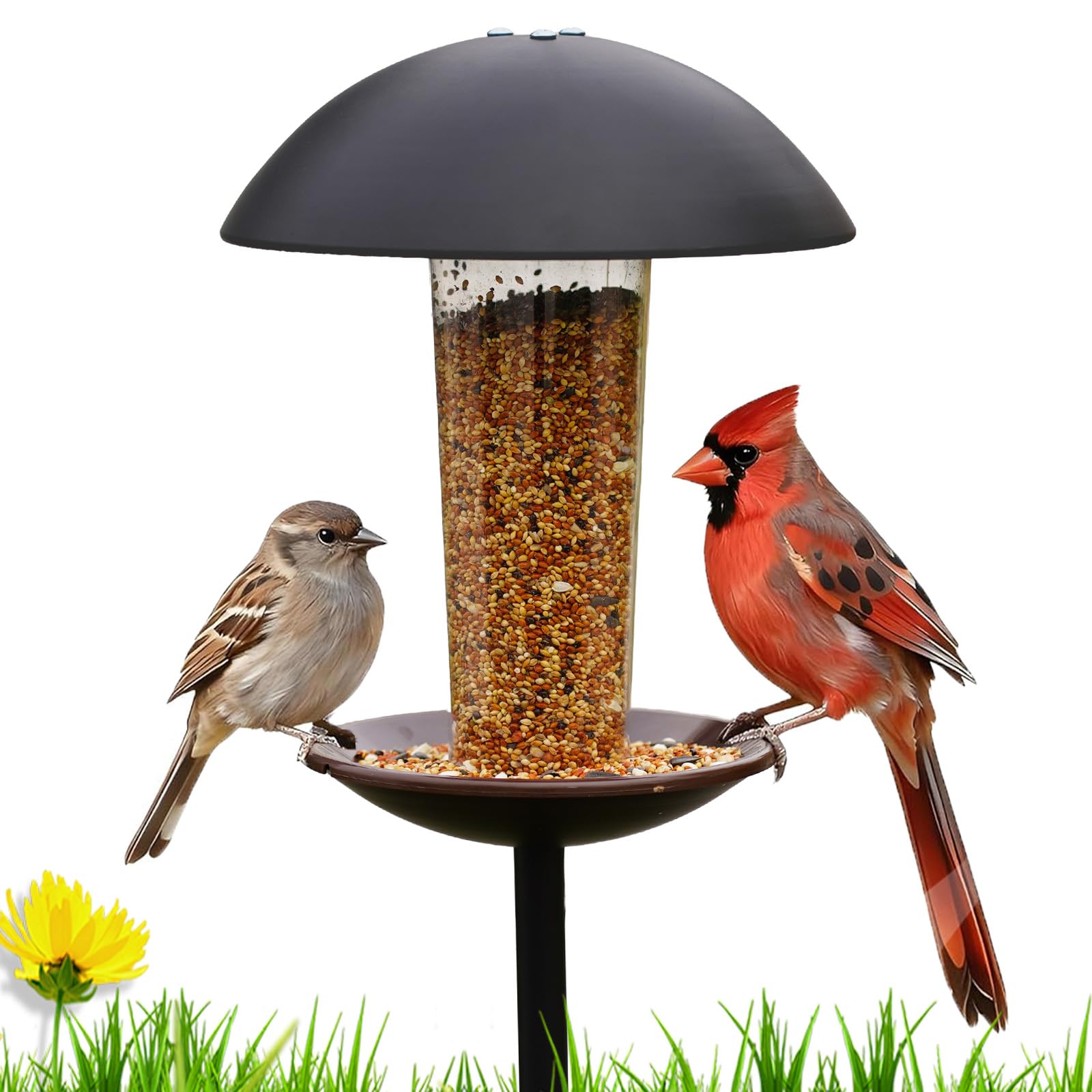 Outdoor Garden Bird Feeder on Stake, Garden Ornaments,47in