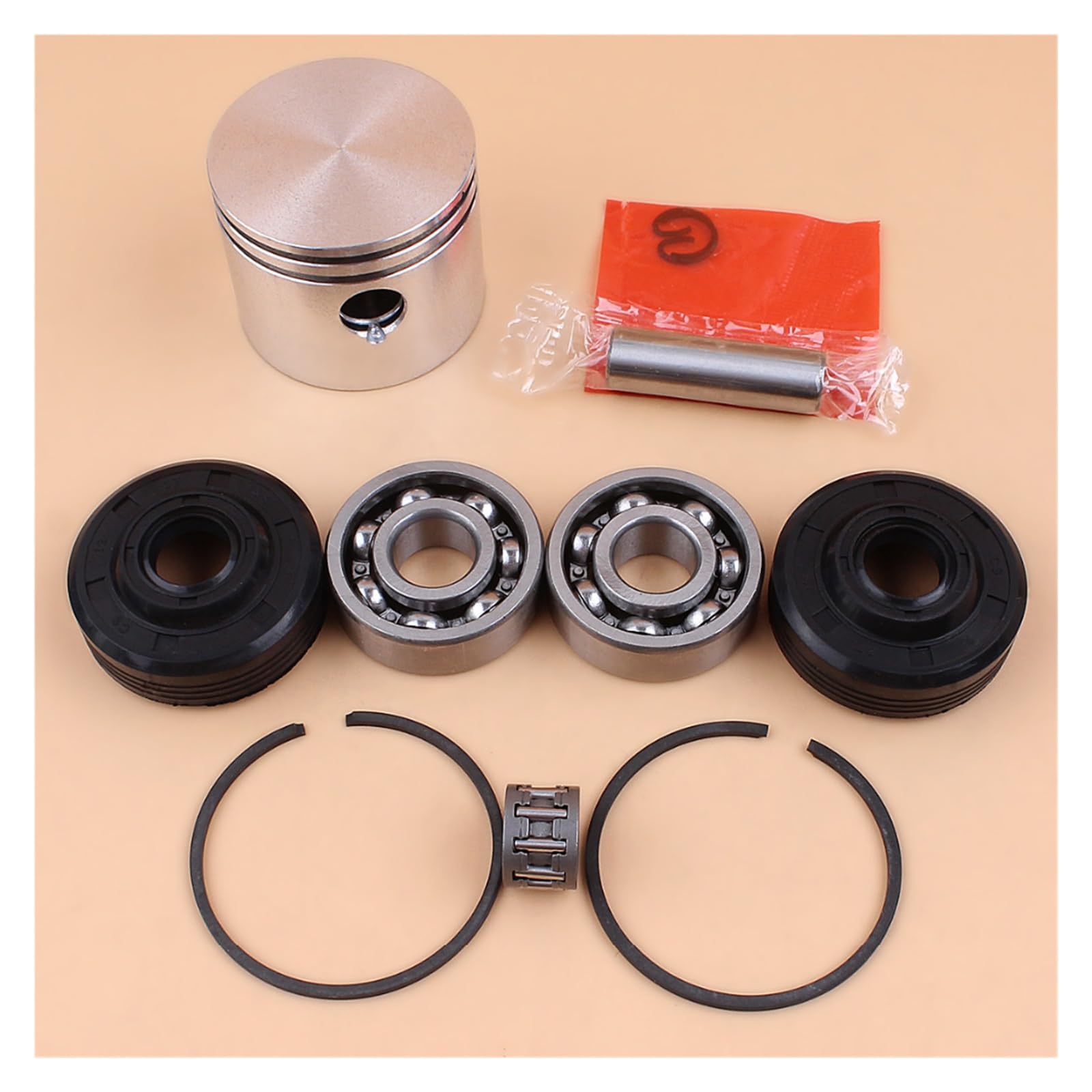 Kit de sello aceite rodamiento bolas anillo pistón 41mm for Partner 350 351 352 370 371 390 401 420 piezas Motor motosierra Motosierras