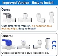 Vista 6 de Accesorios de conexión rápida de 3/8 pulgadas de diámetro exterior, accesorios de conexión de empuje de 3/8 pulgadas de grado alimenticio