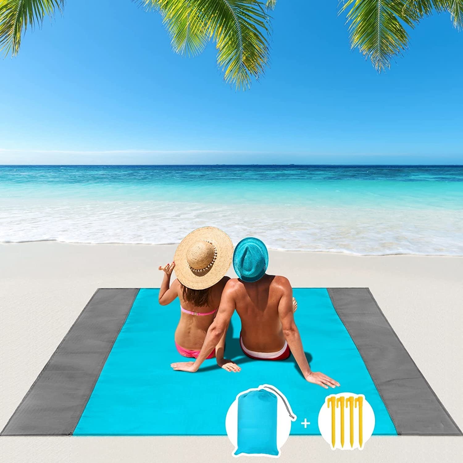 JAMUNESH ENTERPRISE Beach Blanket, Waterproof Picnic Mat, 83" x 79" Foldable Washable Picnic Mat for Adults and Kids, Park Mat for Summer,Camping Travel (Beach Mat) (B0BV6XCSNZ) Amazon Price History, Amazon Price Tracker
