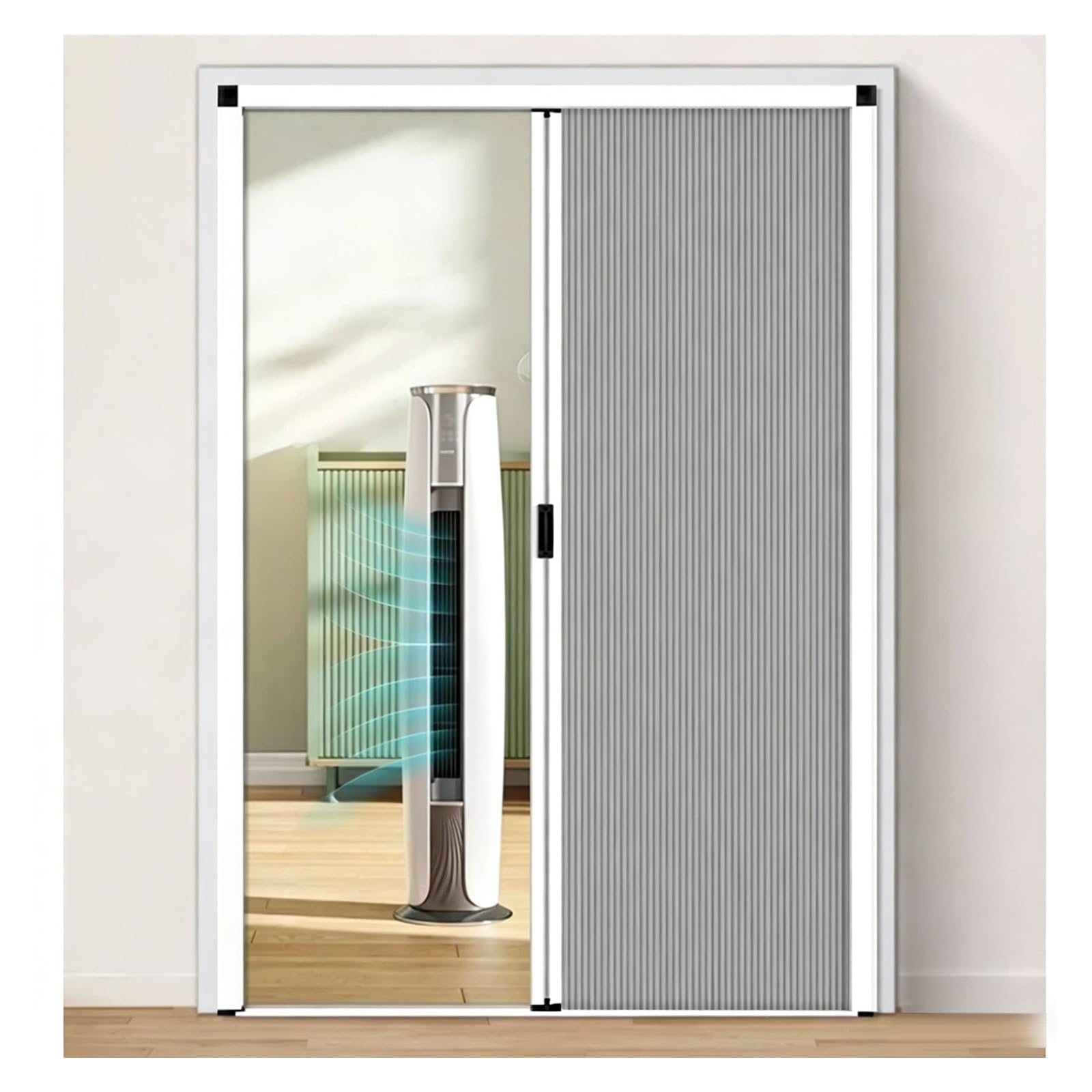 Aluminum Frame Retractable Accordion Sliding Door with Lock, Custom No-Drill Folding Door for Interior Bedroom Bathroom Balcony, Closet, Privacy Divider(Gray,28x80in(71x203cm))