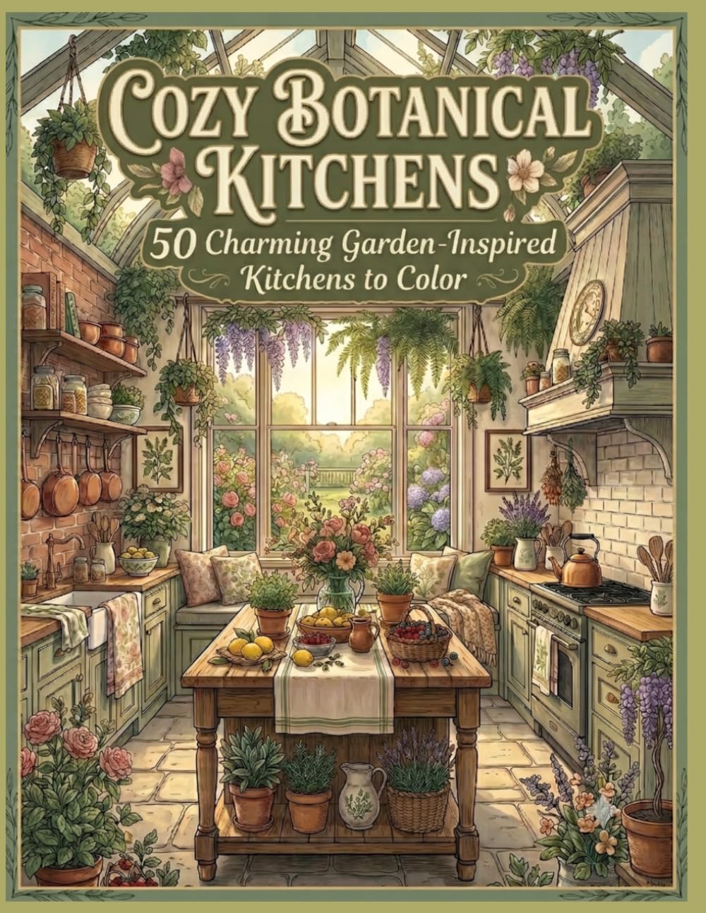Cozy Botanical Kitchens: 50 Charming Garden-Inspired Kitchens to Color (Botanical Haven)