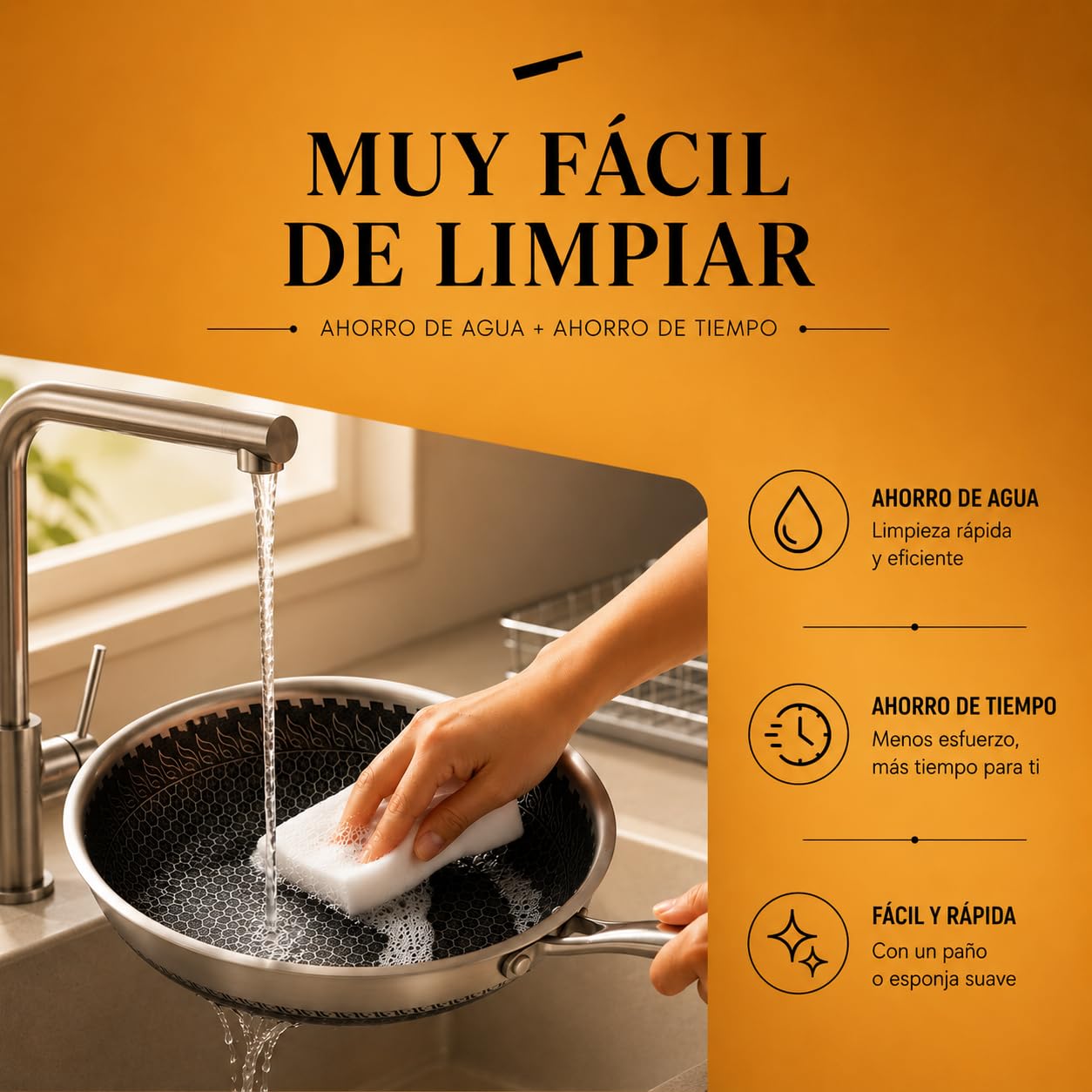 Batería de Cocina 5 Piezas Acero Inoxidable 18/10 Triply – 3 Ollas (16+20+24 cm) con Tapas de Vidrio + 2 Sartenes (20+24 cm) – Interior Panal Sin PFOA – Inducción y Horno