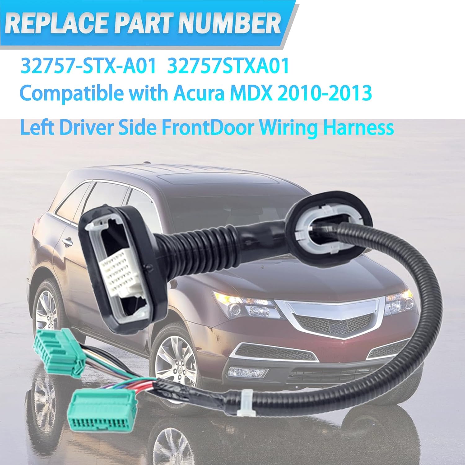 32757-STX-A01 32757STXA01 Left Driver Side Front Door Sub Wire Fits for Honda Acura 3.7 MDX 2010 2011 2012 2013, 32757-STX-A01