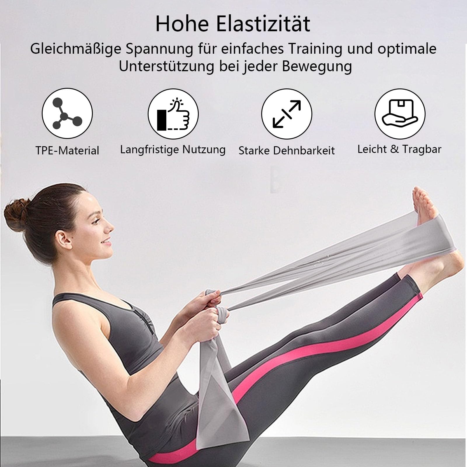 Pilates Set für Zuhause,Pilates Essential Kit mit Pilates Ring, Widerstands- und Loop Bändern, Soft Ball & Luftpumpe, Heimtraining für Damen & Anfänger