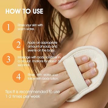 Body Scrub,Turmeric Exfoliating Body Scrub, with Coconut Oil & Vitamin C, Gently Exfoliate Body Hand and Foot Scrub, Natural Deep Cleansing,Moisturized Skin for Women and Men, 11.28oz/320g