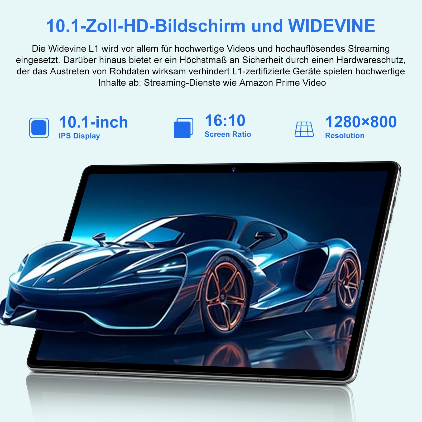 Tablet 10 Pollici Android con 20GB RAM+128GB ROM (TF 2TB), 5G WiFi 6, Octa-Core, 2.0 GHz, GMS, Bluetooth 5, 5MP + 8MP, 1280 * 800 FHD IPS, 2025 Newest Tablet Widevine L1 con Tastiera e Mouse - Silver
