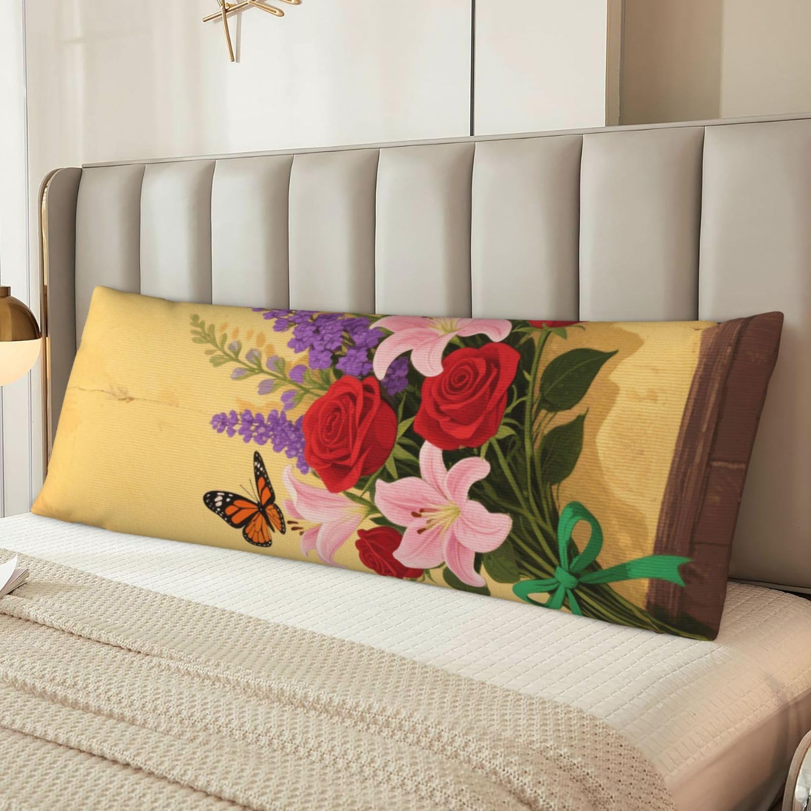 Butterfly Pattern Body Pillow Cover with Hidden Zipper 54"X20",Ultra Soft Microfiber Long Pillow Case Decorative Bedding Pillowcase Cushion Cover Cases for Bedroom Couch Sofa,Home Gifts