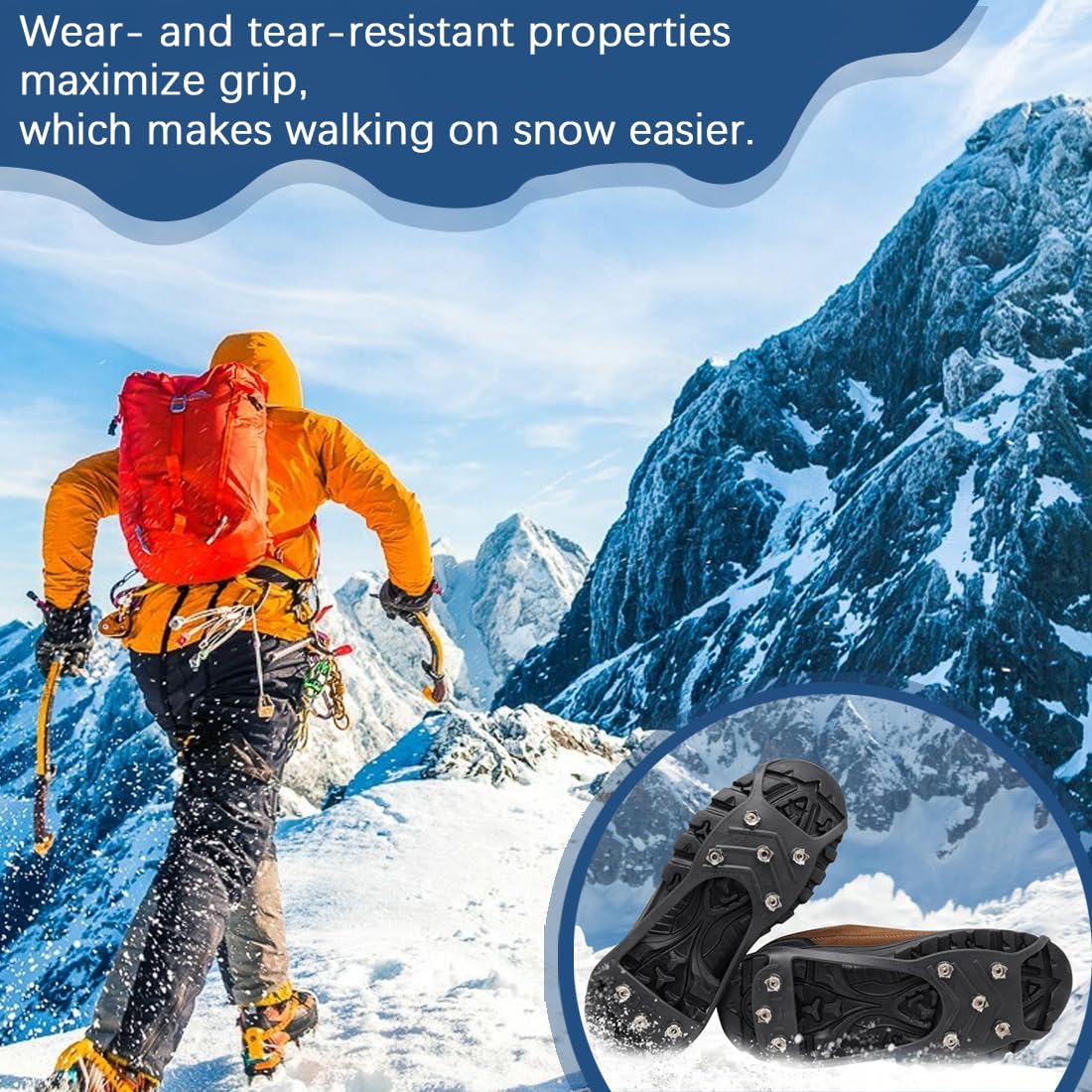 Ramponi Da Neve Con 26 Punte - In Acciaio Inox, Antiscivolo Per Trekking, Escursionismo E Pesca - Foto 3