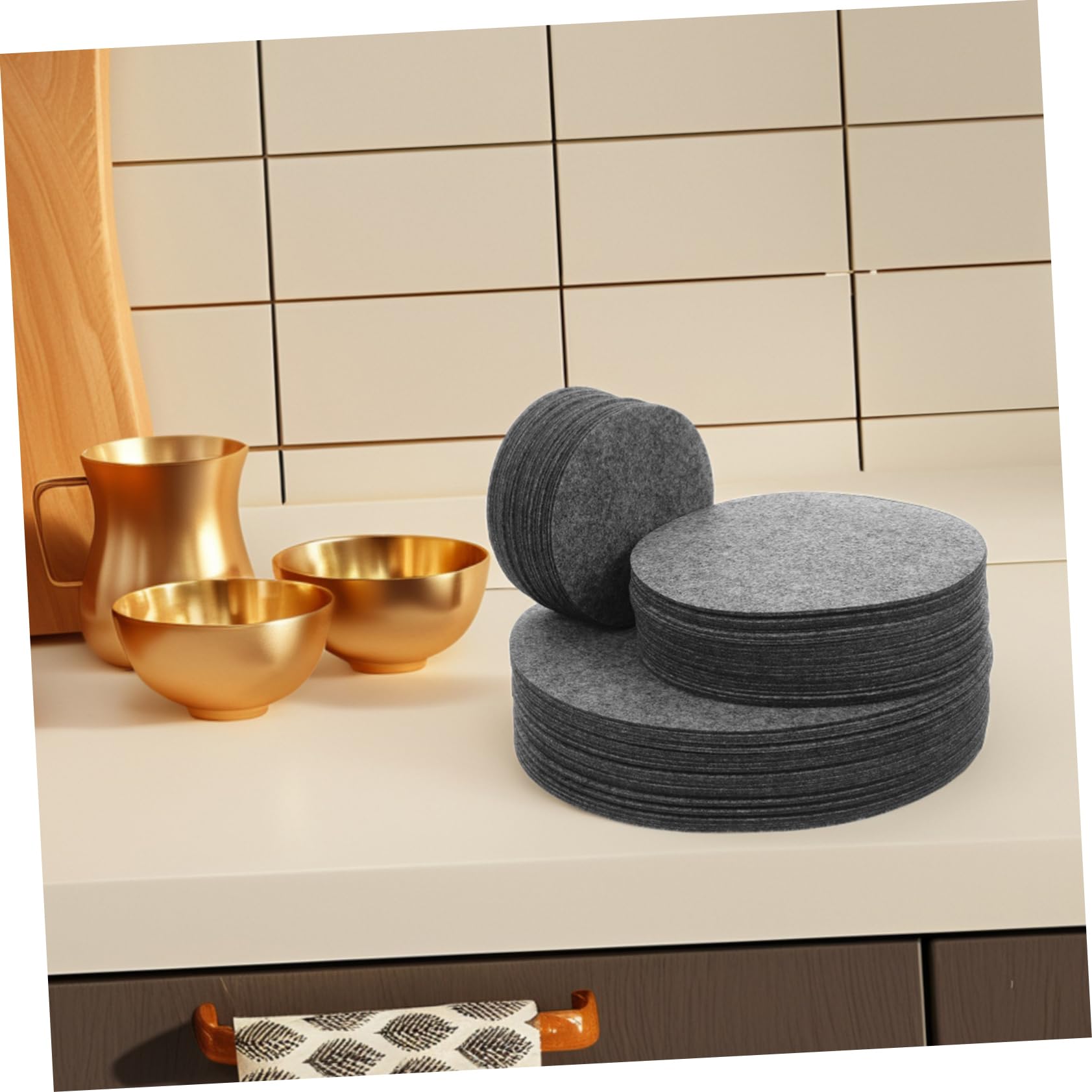 144piezas Divisores De Platos De Fieltro Protectores De Platos Redondos Para Almacenamiento De Batería De Cocina