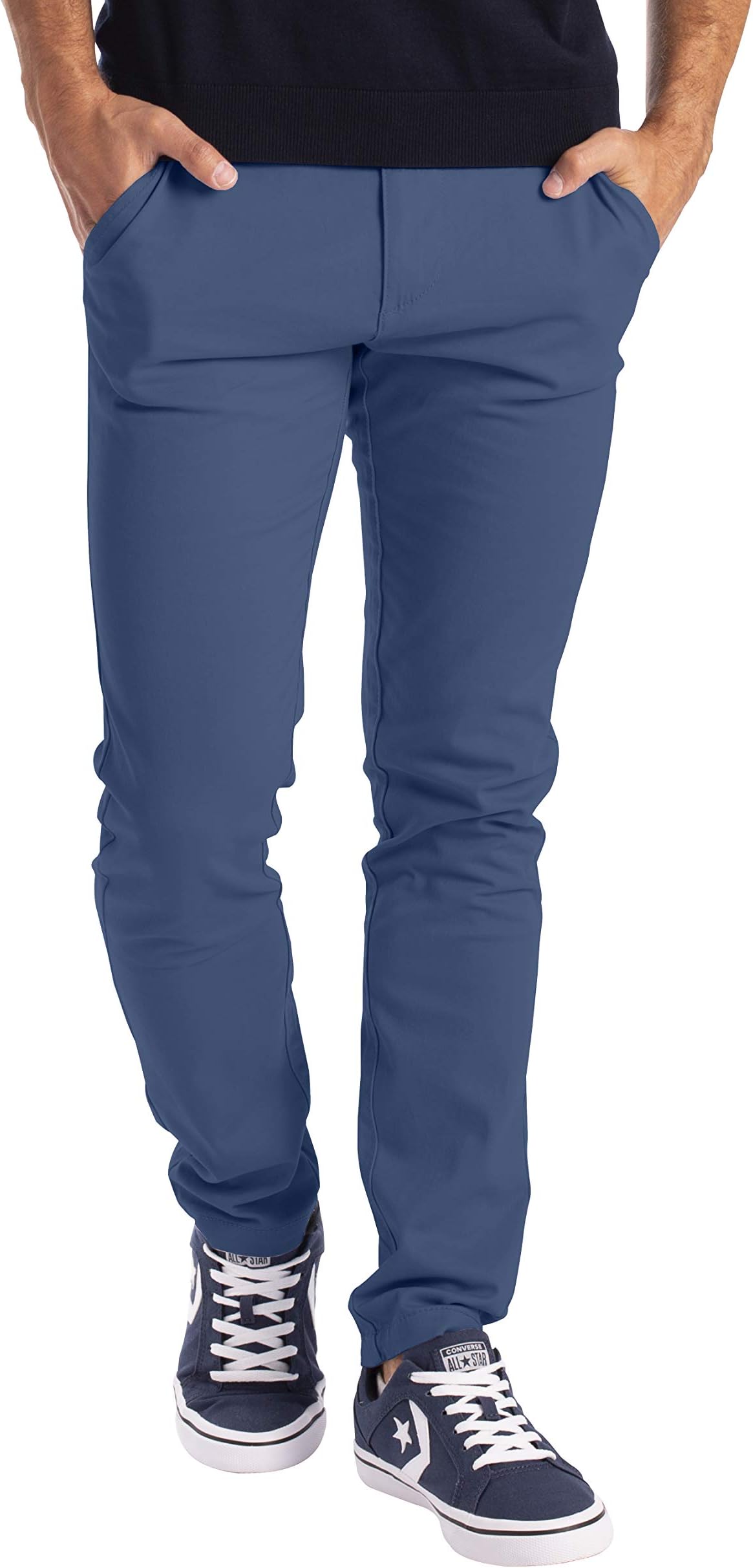 Mens Chino Pants Slim Fit Casual Classic Flat Front Stretch Flex Cotton Chino Khaki Pants Sizes 30W-40W