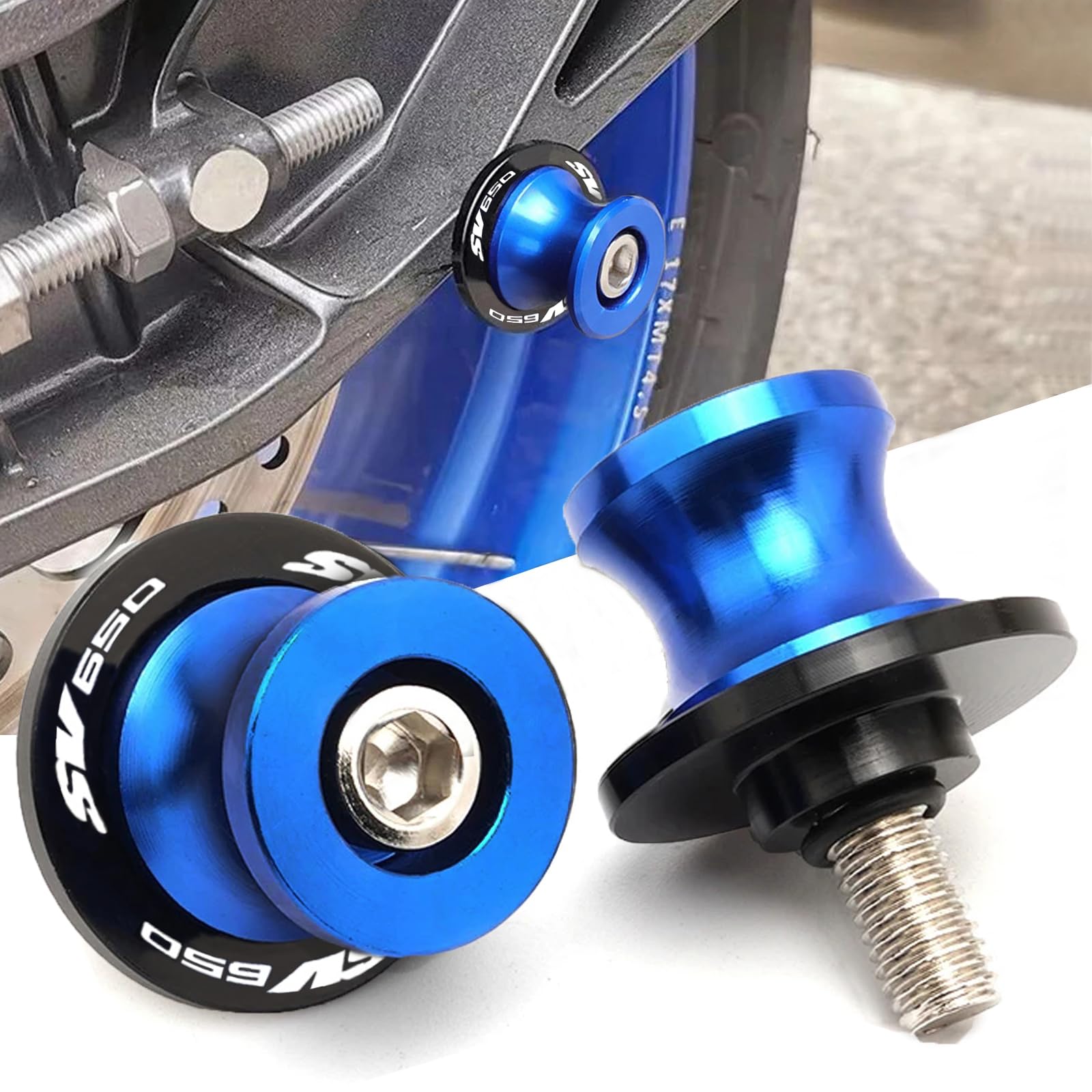 2pcs Moto Diabolos M8*1.5 CNC 8mm Bobine pour Suzuki SV650 SV 650 SV650A SV650S SV650X 2000-2023（Bleu）