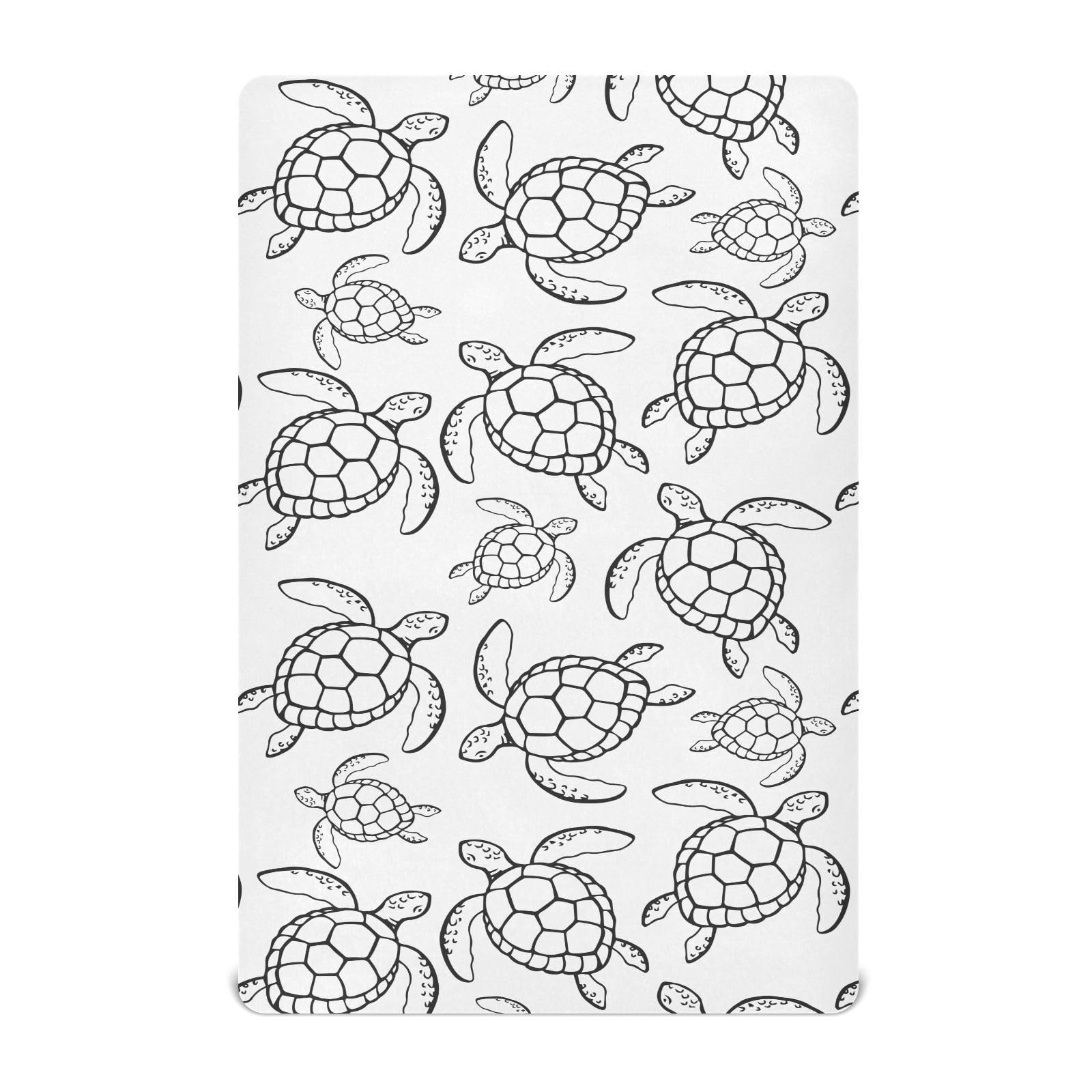 Crib Sheets for Boys Sea Turtle Ocean Life Toddler Baby Girl Sheets for Crib,Neutral Mini Crib Nursery Mattress Sheets Fitted,Crib Mattress 52 * 28 * 9In