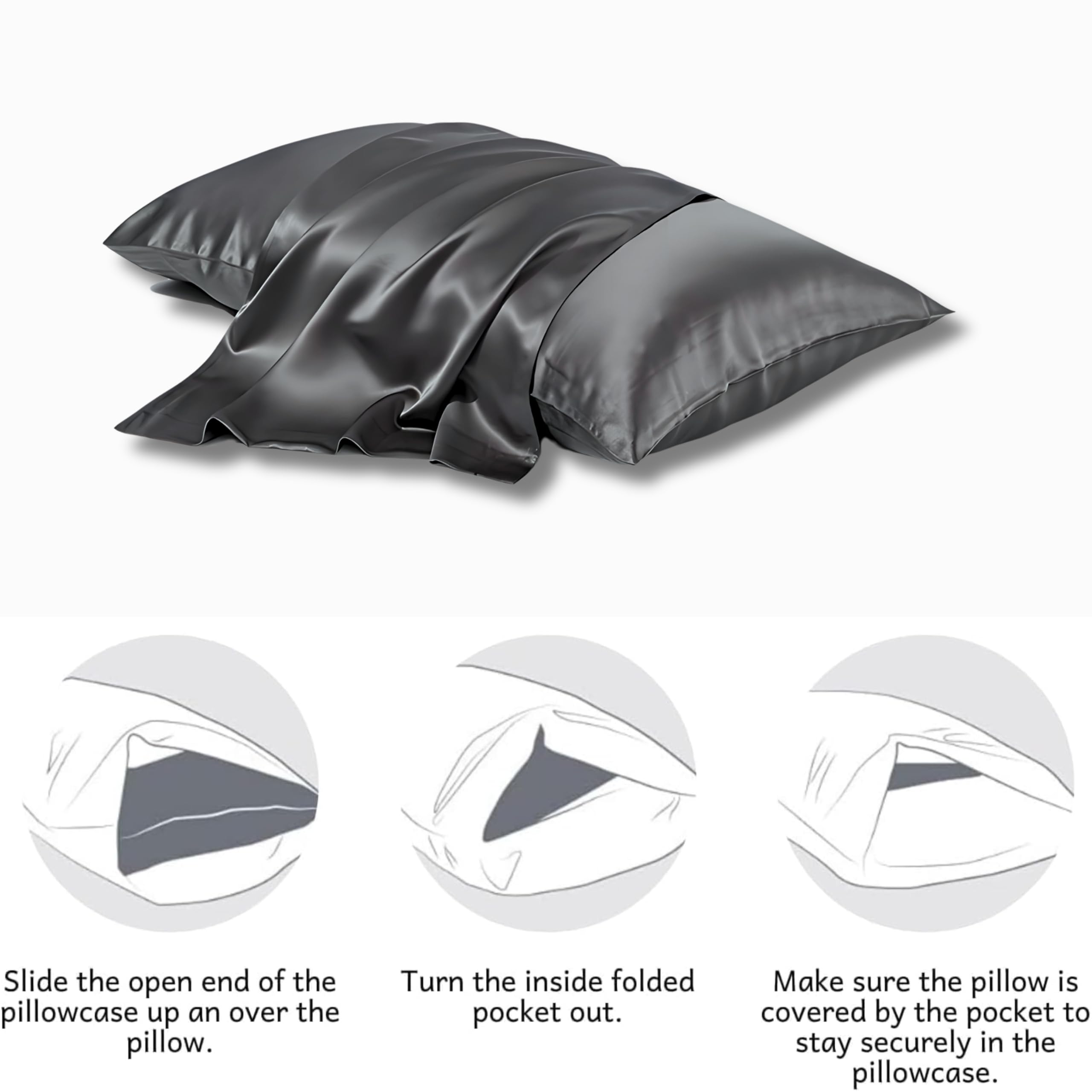 2PCS Mulberry Silk Pillowcase - Image 2