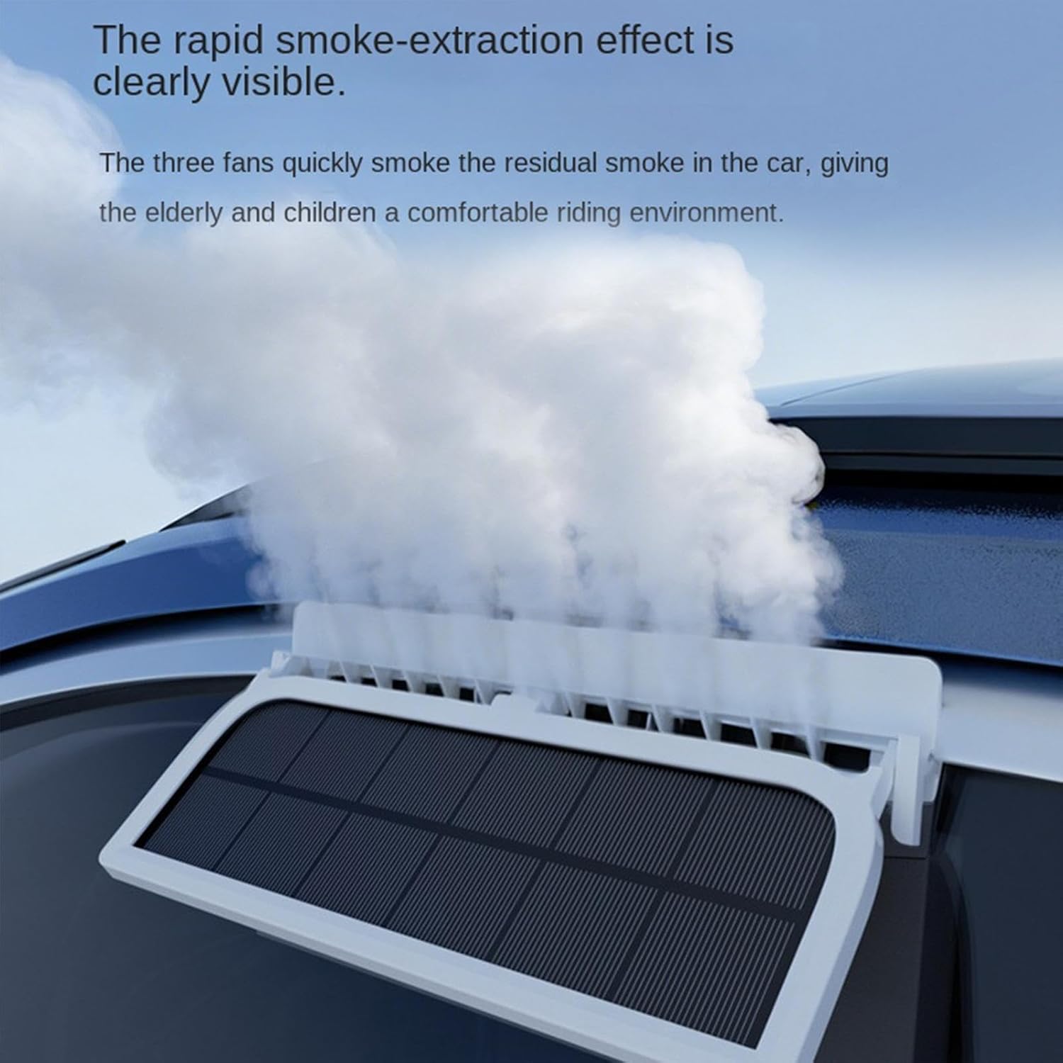 Solar Car Window Fan - 3 Outlet Ventilation Cooling Blower, Vehicle Interior Air Circulation Device for Heat Reduction, Portable Solar Powered Fan for Summer Driving Comfort