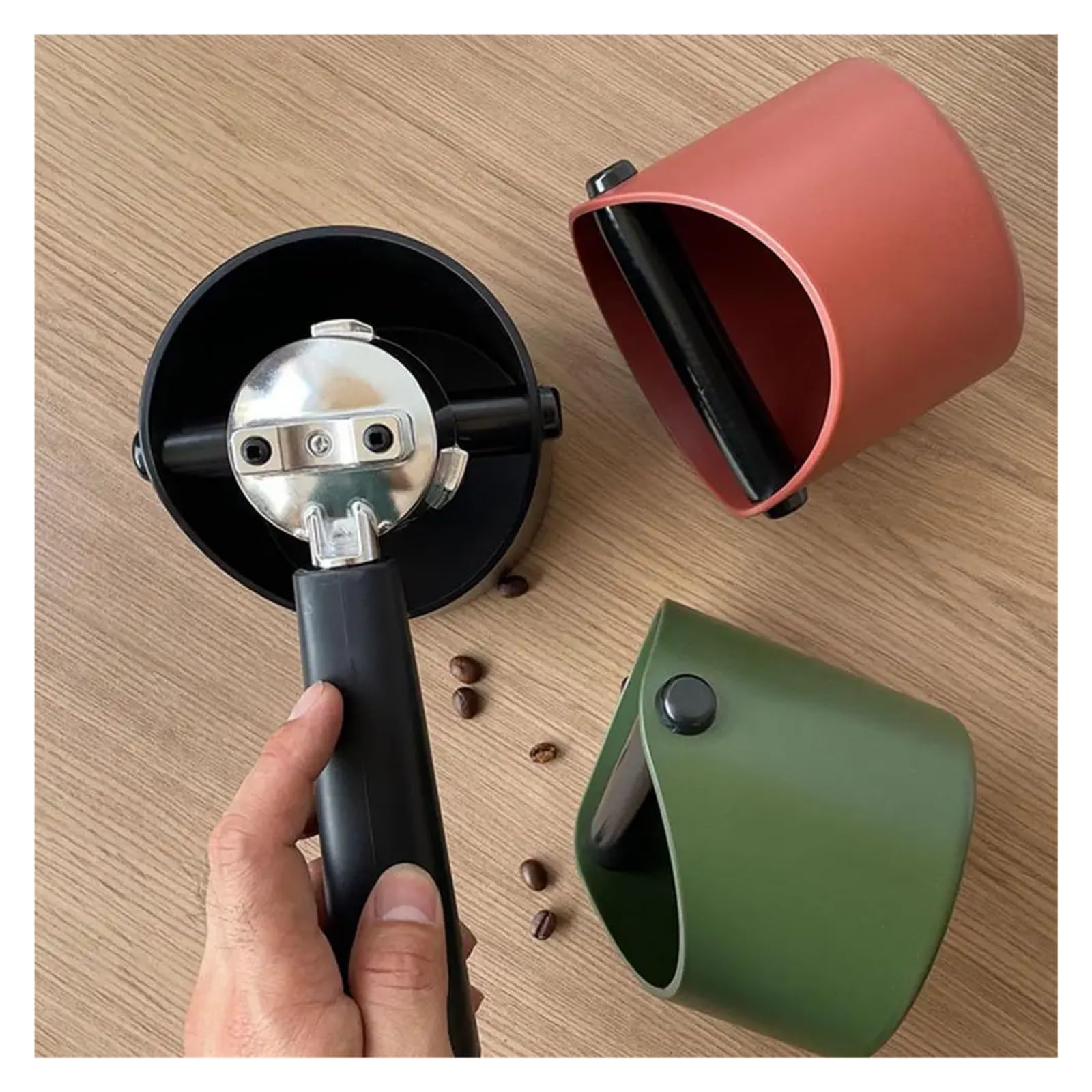 Contenitore for Caffè, Contenitore for Caffè Espresso, Antiurto, Antiscivolo, Con Accessorio Barista Rimovibile for Fondi Di Caffè(Caramel)