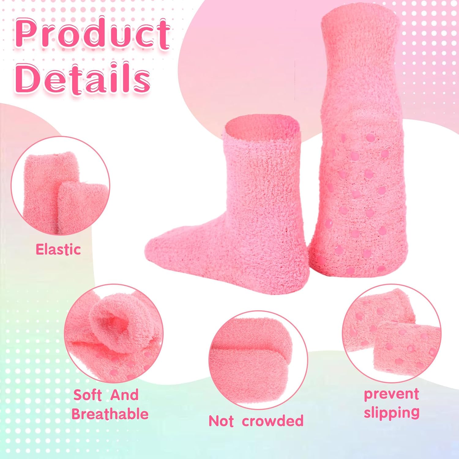 Liitrsh 30 Pack Women Fuzzy Socks Bulk with Grip Winter Warm Fluffy Non Slip Sleeping Sock for Christmas Indoor - Image 4