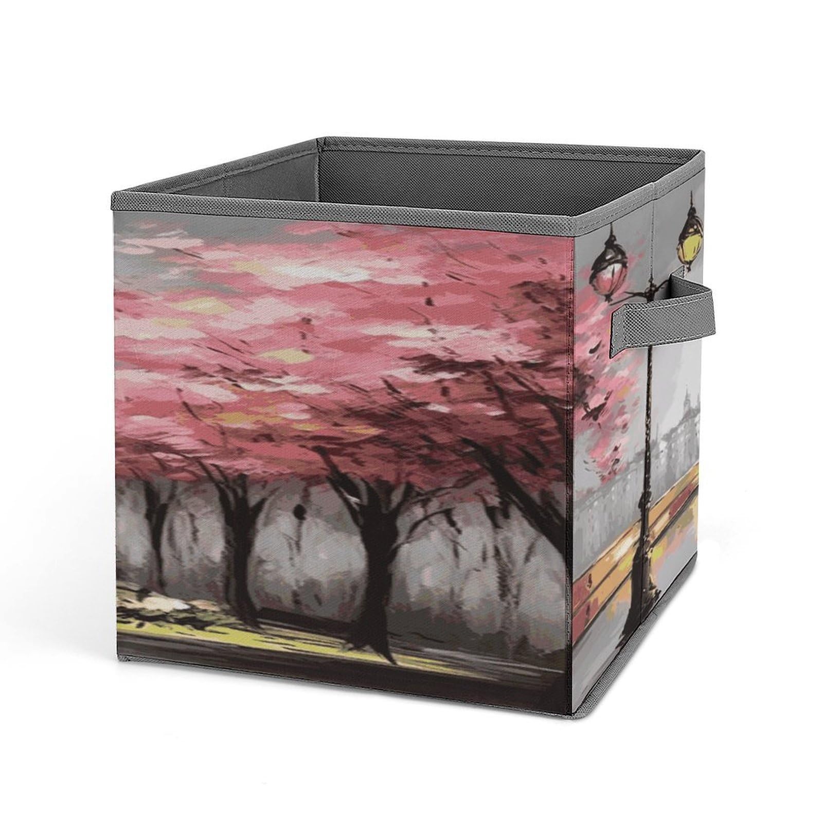 Fekiloot Style Oil Painting Paris Eiffel Tower Storage Bins Storage Baskets