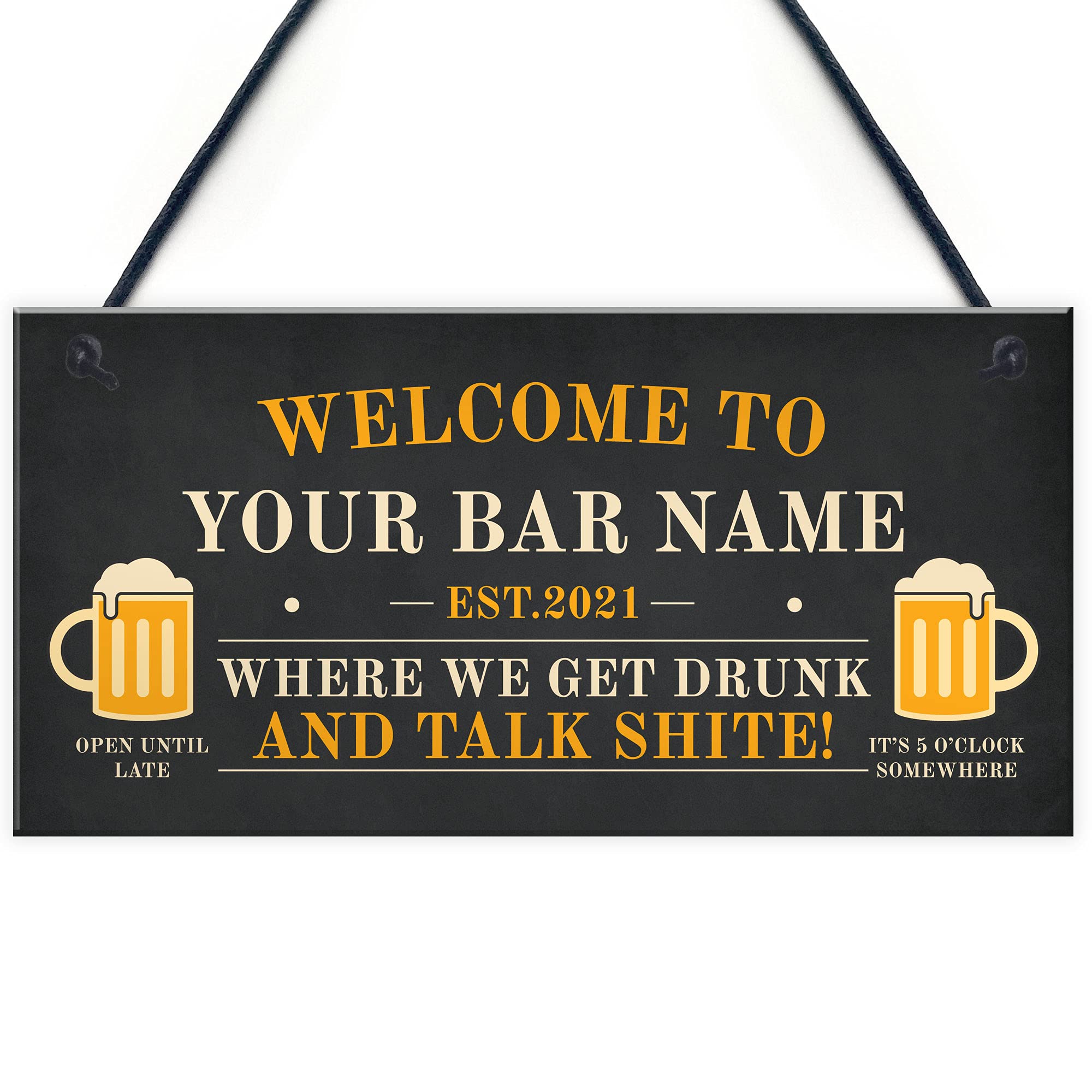 Red Ocean Novelty Home Bar PERSONALISED Sign Funny Bar Pub Sign Man Cave Beer Gifts