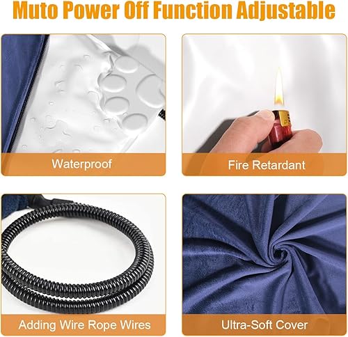 Miniatura 5 de RIOGOO Almohadilla térmica para mascotas, almohadilla térmica eléctrica para perros y gatos, tapete de calentamiento interior con apagado automático