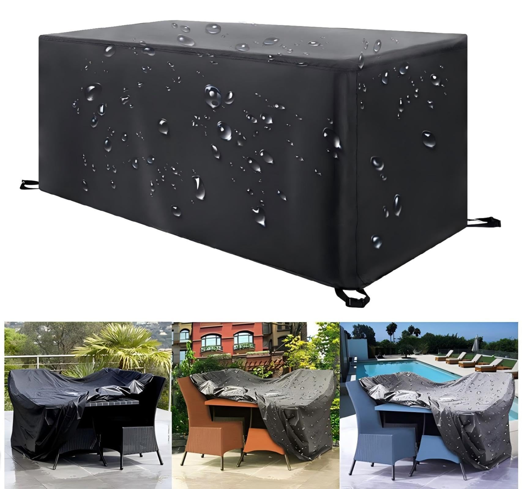 ZDLLDZ Patio Furniture Covers, Waterproof, Windproof, Anti-UV, Durable Dustproof Outdoor Furniture Covers, 600D Oxford Polyester, Rectangular, 120x60x90cm