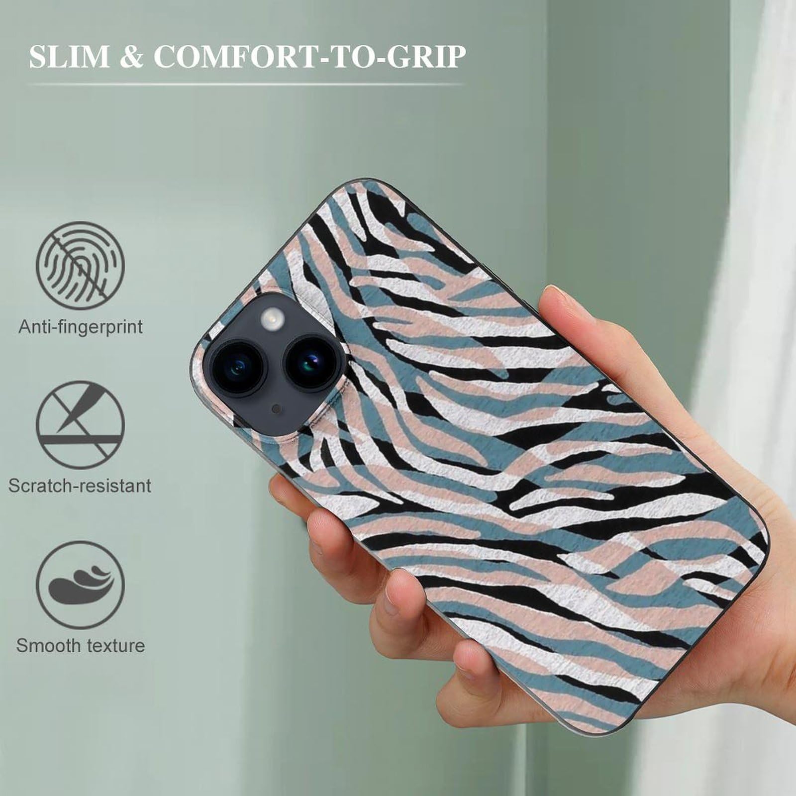 Amazon.co.jp: iPhone12Pro Max ケース シマウマ柄 カラフルなゼブラ
