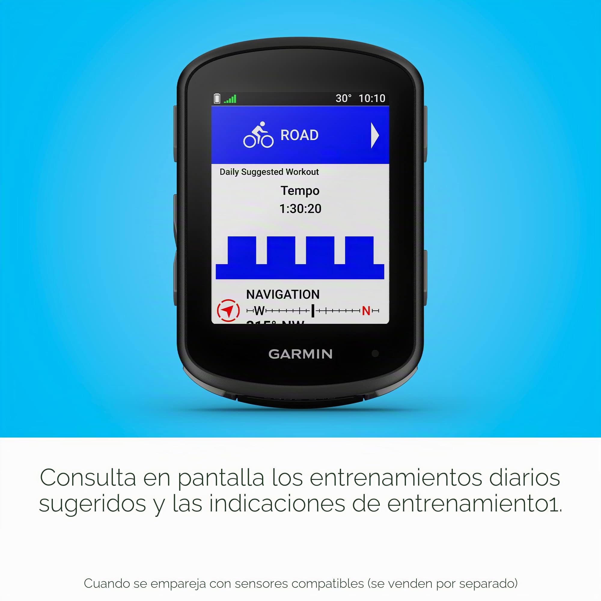 Garmin Edge 540 Solar - Ordenador de ciclismo GPS con carga solar y controles de botón
