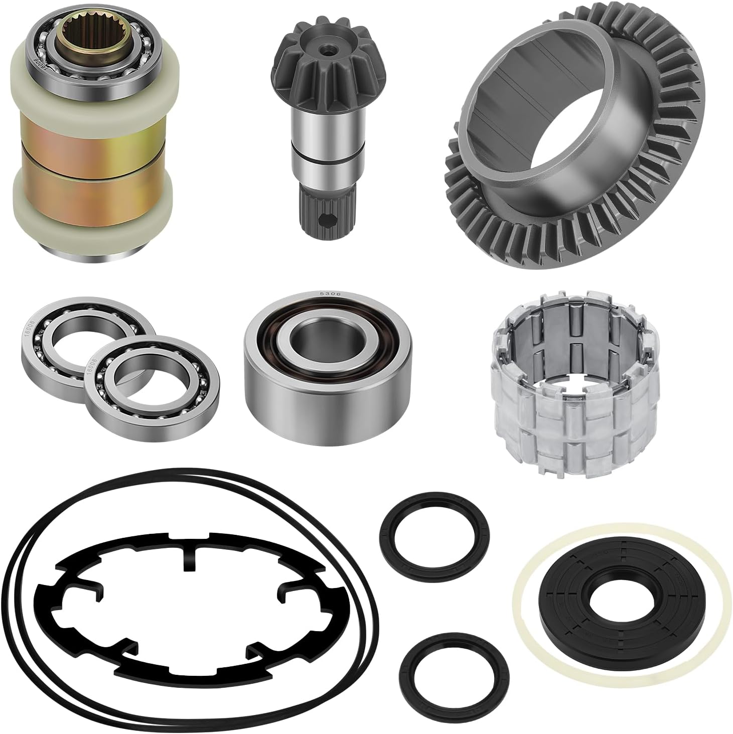 Front Differential Ring & Pinion Gear Set Hub w/Roll Cage Armature Plate For Polaris RZR 570 800 900 Ranger 570 900 Crew 1000 Sportsman ACE 325 570 1000 2011-2025 3235441 3239381 3235174 3235171