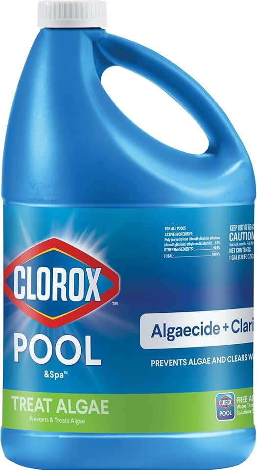 Clorox® Pool&amp;Spa™ Swimming Pool Algaecide and Clarifier, Prevents and Treats Pool Algae, Clears Water, 128 Fl Oz (Pack of 1)