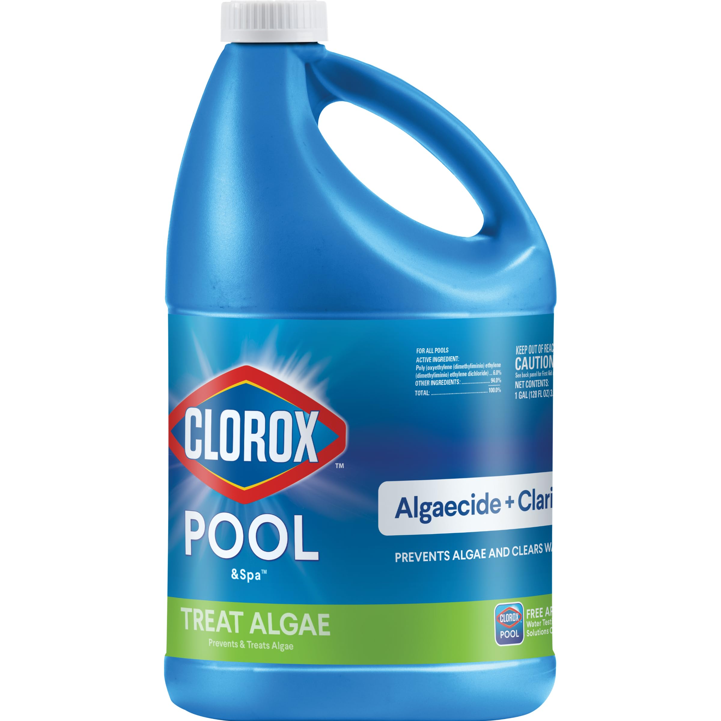 CloroxŽ Pool&Spa⢠Swimming Pool Algaecide and Clarifier, Prevents and Treats Pool Algae, Clears Water, 128 Fl Oz (Pack of 1)