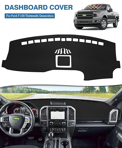 Miniatura 2 de FIILINES Cubierta de salpicadero compatible con Ford F-150 F150 2015-2020, accesorios de automóvil, protector de malla antideslizante sin reflejos