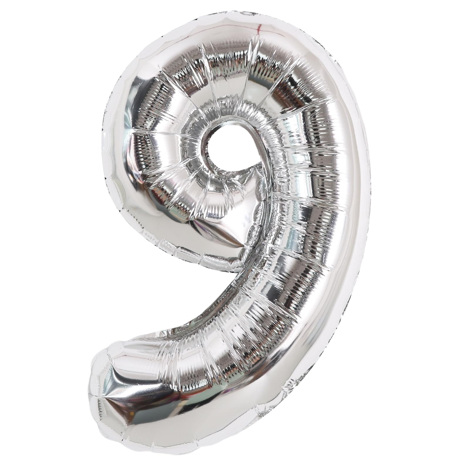 TONIFUL 16 Inch Silver Number 9 Balloon for 9th Birthday Party Decorations