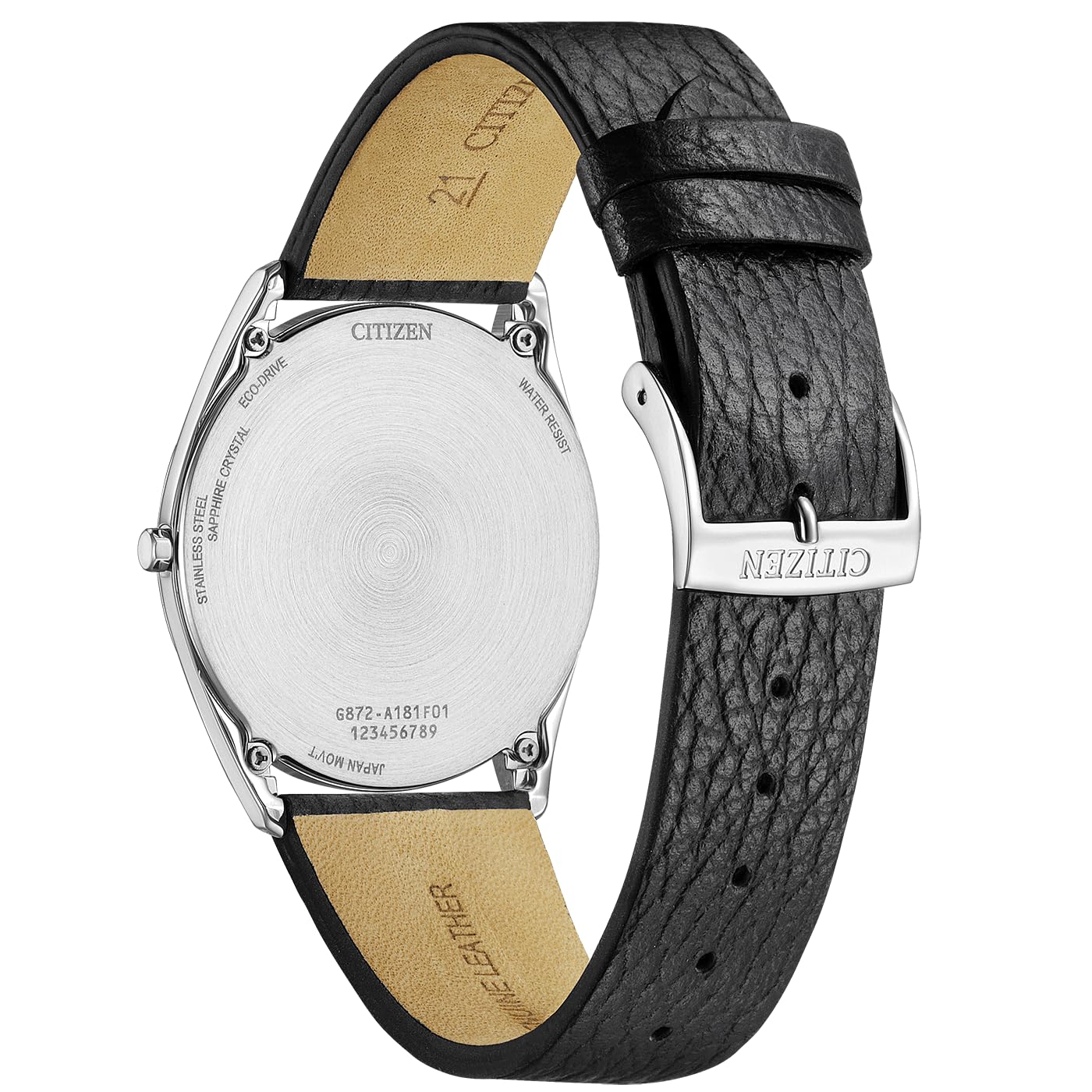 Citizen Eco-Drive Suratto Herrenuhr 38.4 mm, AR3120-16A | Eco-Drive Solar | Keine Batterie Nötig | Saphirglas | 3 bar Wasserdicht | 210 Tage Gangreserve | Lederband