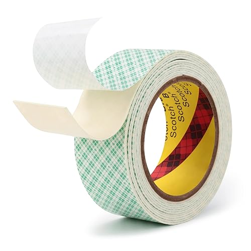 3M Cinta de espuma de doble cara de 1.8 pulgadas x 10 pies 0.06 pulgadas, 1 paquete de cinta gruesa de poliuretano de doble revestimiento blanco de