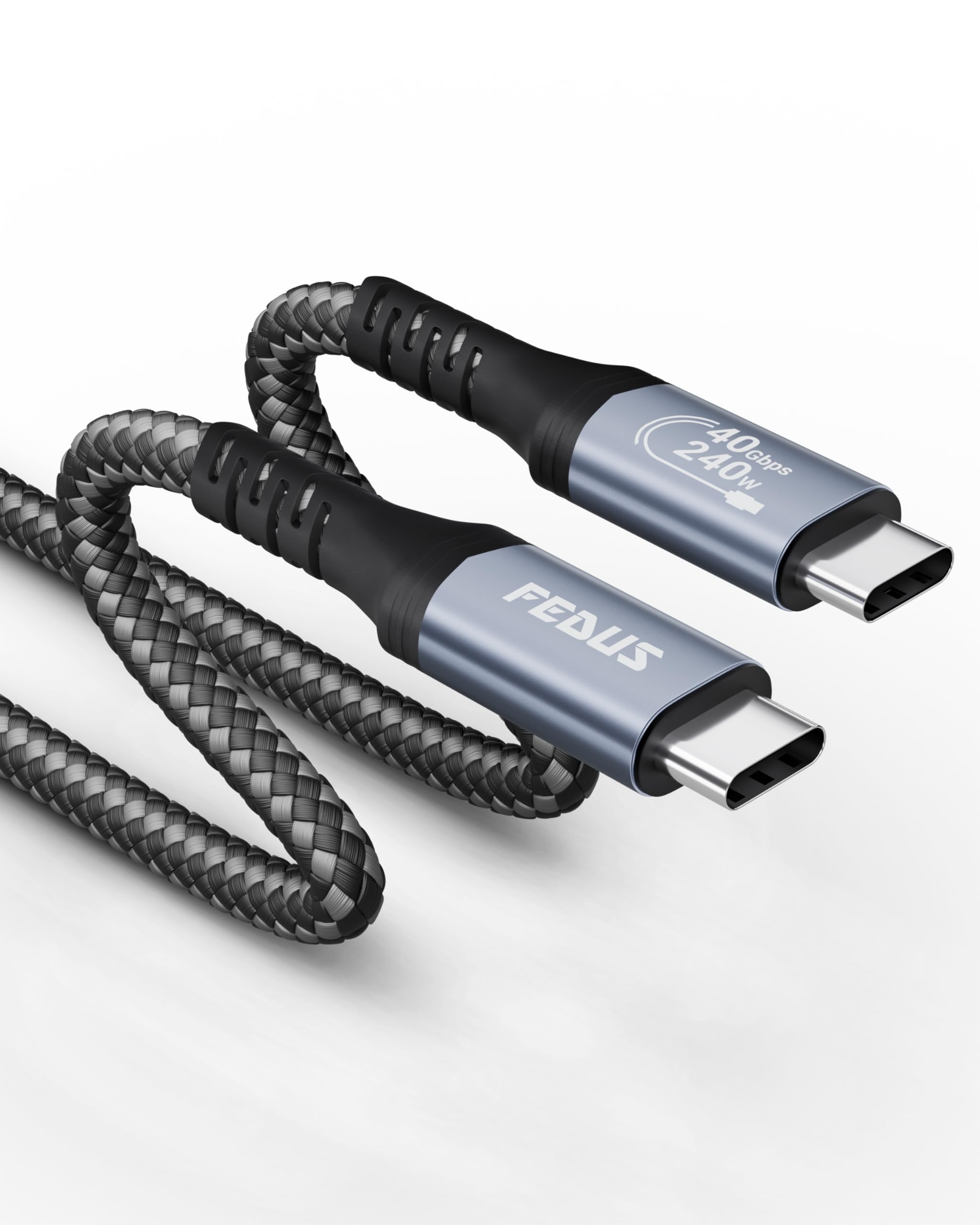 FEDUS 2M USB 4 Cable Thunderbolt 4 Cable 40Gbps 240W [8K@60Hz 4K@144Hz] 100W PD 3.1 Fast Charging Type C Cable USB C to USB C Display Cable Compatible with iPhone 15 Pro, MacBook, eGPU, SSD-image-8