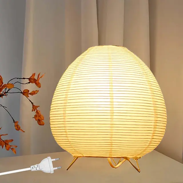 Leikurvo Reispapier Tischlampe - Elegantes Stimmungslicht für Wohnzimmer & Schlafzimmer