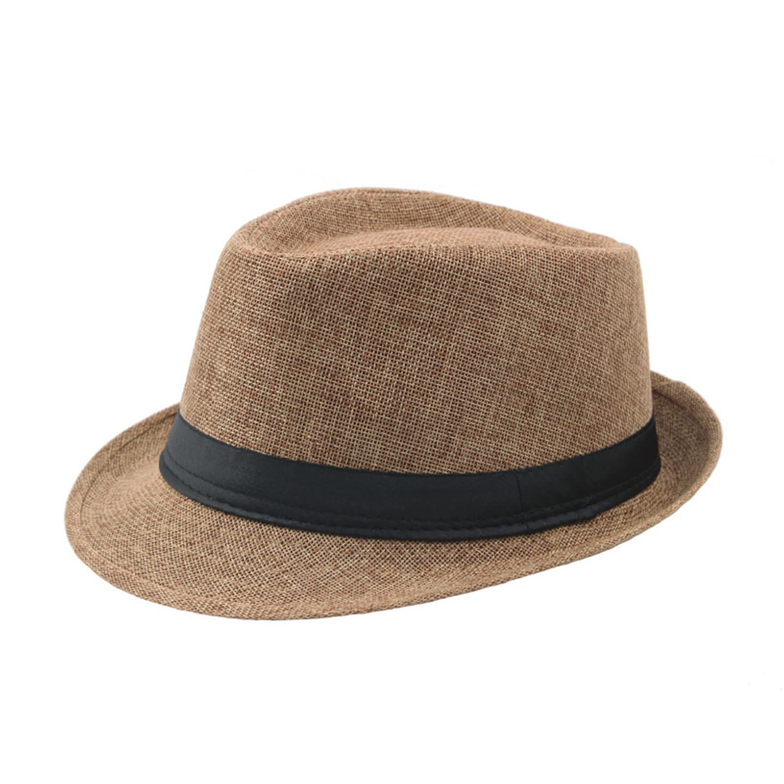 JTQYFI Short Brimmed Fedoras Hats Mens Classical 1920s Gentleman Vintage Hat With Black Bands 8 Solid Color
