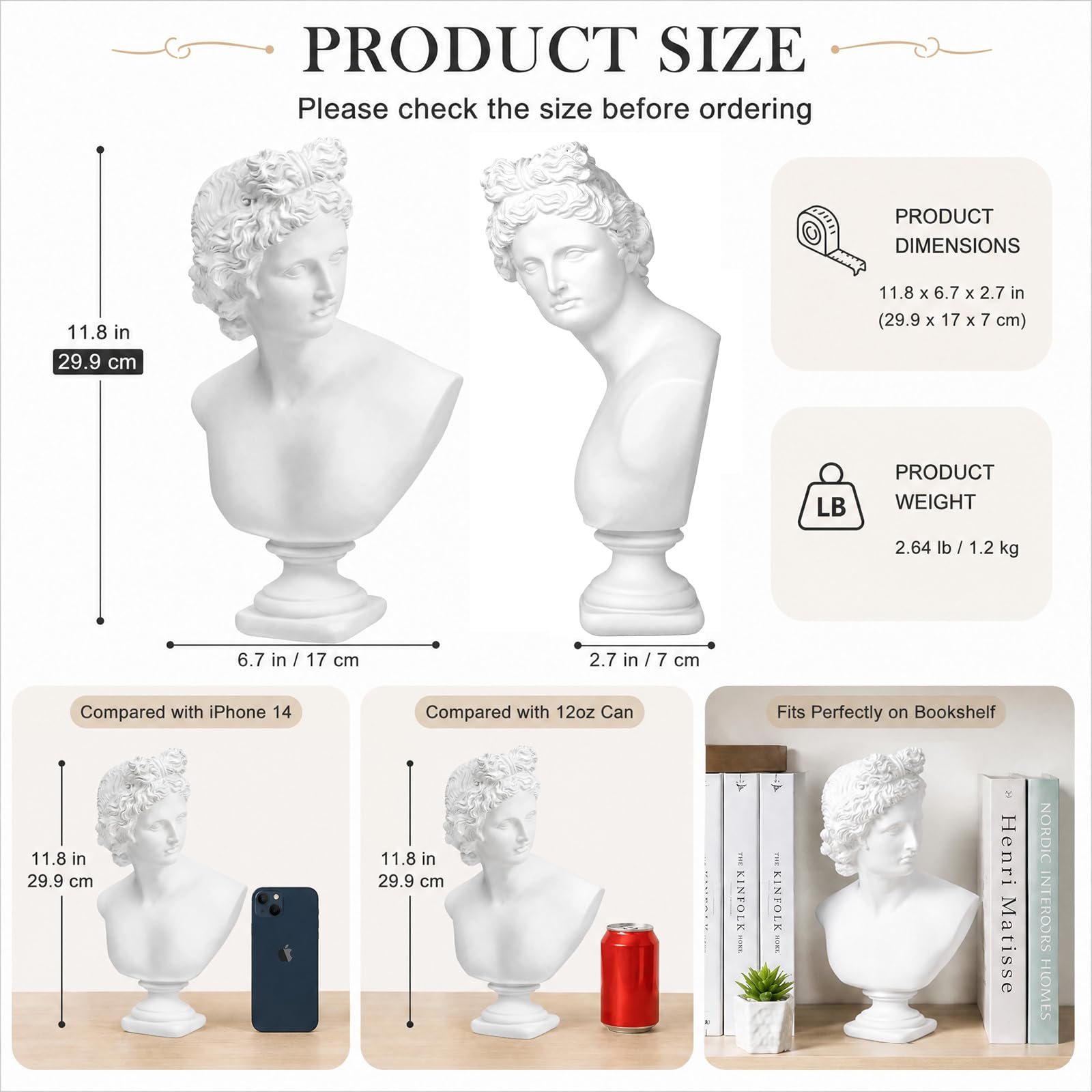 Amazon.co.jp: Norrclp 32 cm ギリシャのアポロ像、クラシックなローマ