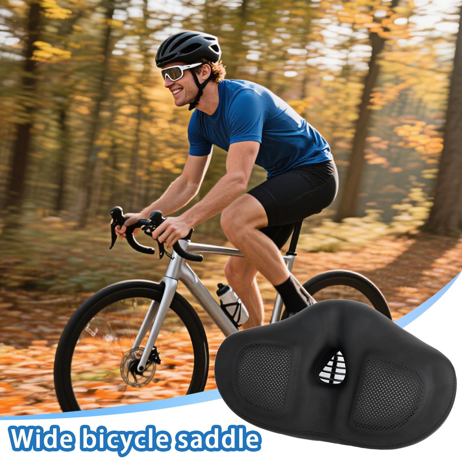 Fotel do rowerów szosowych, duże, wymienne siodełko rowerowe, poduszka, pogrubione, szerokie siodełko o szerokości 25 cm, ergonomiczne, wygodne, do fitnessu, na zewnątrz, dojazdów do pracy, szkoły, na